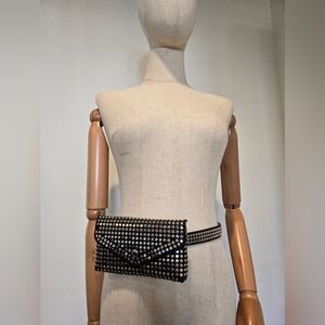 Black studded belt bag punk